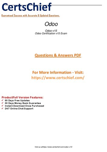 Boost your Odoo v15 knowledge and pass the Odoo Certification v15 Exam with ease. Gain expertise with the latest version of Odoo and take your career to new heights.