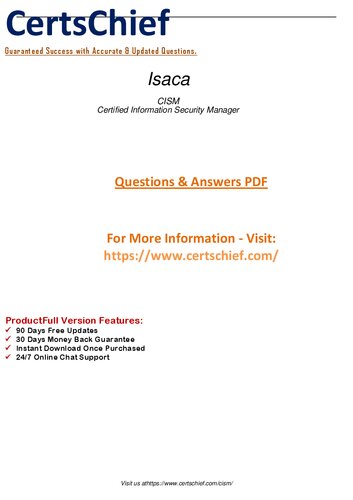 Simplest & Easiest Way To Pass Isaca CISM Exam