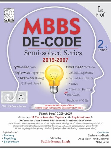 MBBS De-Code Semi Solved Series 2019-2007 1st Prof 2ed (Pb 2020)