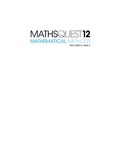 Maths quest 12. Mathematical methods: VCE units 3 & 4