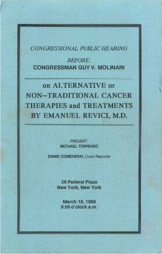 Revici Method for Cancer Treatment (Lipid based therapy: Sulfur, Selenium, Zinc, Calcium )  - Emanuel Revici MD - Emanuel Revici, M.D. (1896-1998)