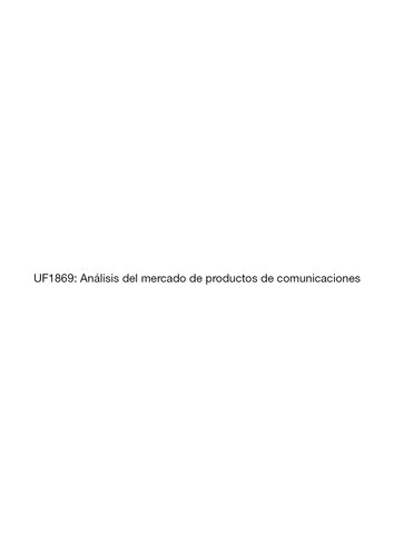 UF1869--Análisis del mercado de productos de comunicaciones