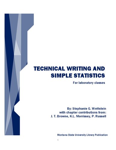 Technical Writing and Simple Statistics : for laboratory classes