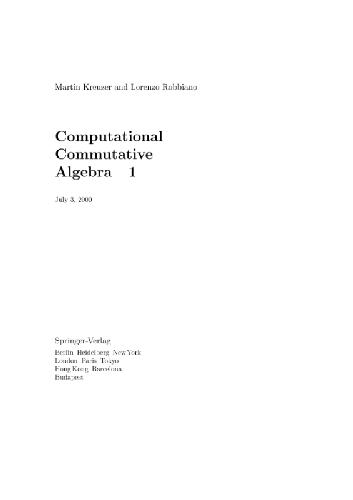 Computational Commutative Algebra 1 (CoCoA)