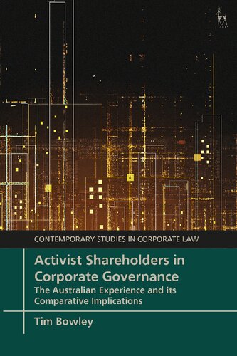 Activist Shareholders in Corporate Governance: The Australian Experience and its Comparative Implications