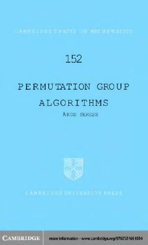 Permutation group algorithms