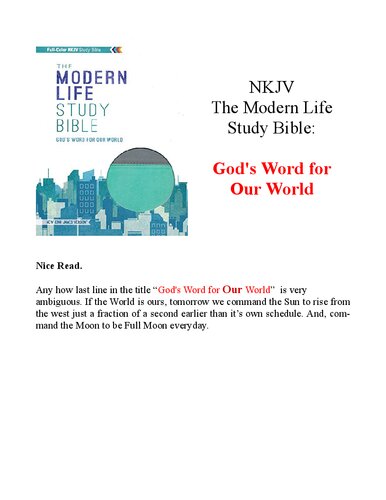 NKJV, The Modern Life Study Bible: God's Word for HIS World