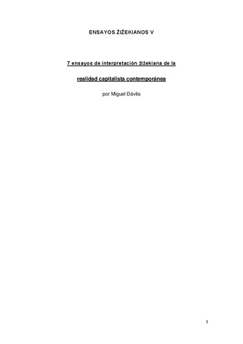 7 ensayos de interpretación žižekiana de la realidad capitalista contemporánea