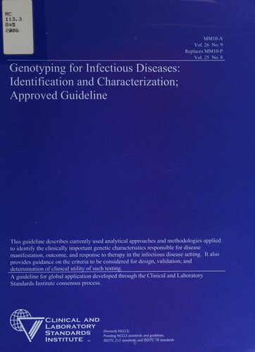 Genotyping for infectious diseases : identification and characterization : approved guideline