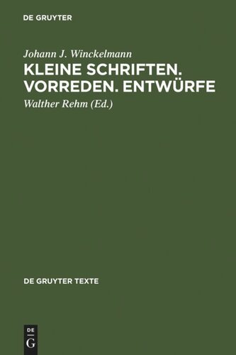 Kleine Schriften • Vorreden • Entwürfe