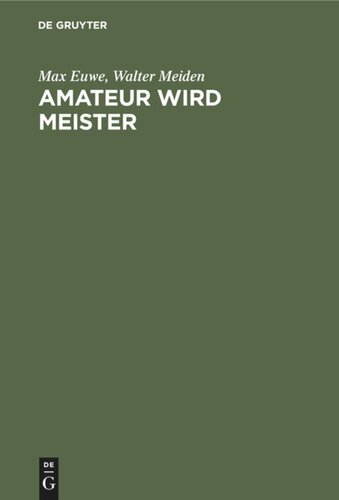 Amateur wird Meister