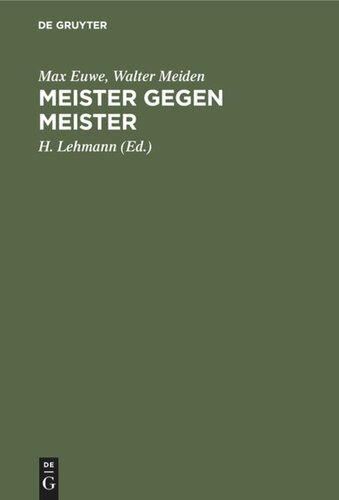 Meister gegen Meister