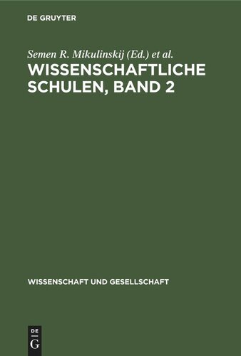 Wissenschaftliche Schulen, Band 2