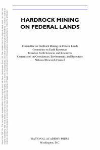 Hardrock Mining on Federal Lands