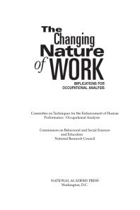 The Changing Nature of Work : Implications for Occupational Analysis