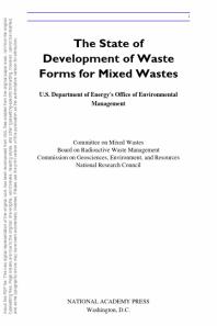 The State of Development of Waste Forms for Mixed Wastes : U. S. Department of Energy's Office of Environmental Management