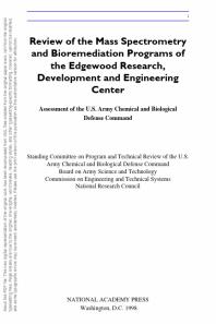 Review of Mass Spectrometry and Bioremediation Programs of the Edgewood Research, Development and Engineering Center