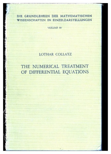 The numerical treatment of differential equations