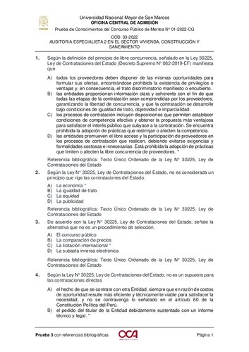 BANCO DE PREGUNTAS CONTRALORÍA GENERAL DE LA REPÚBLICA