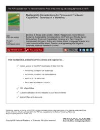 Sustainability Considerations for Procurement Tools and Capabilities: Summary of a Workshop