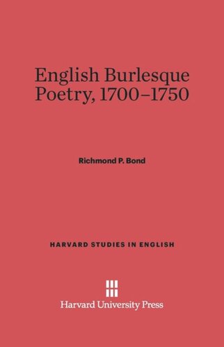 English Burlesque Poetry, 1700-1750