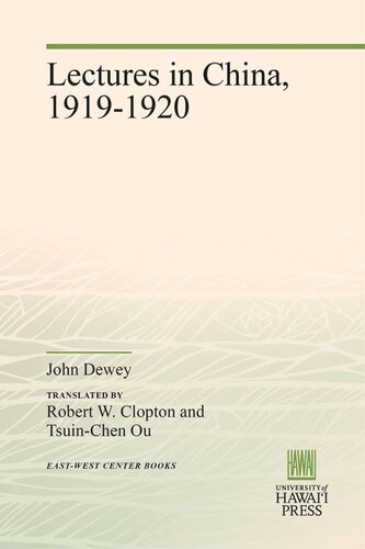 Lectures in China, 1919-1920