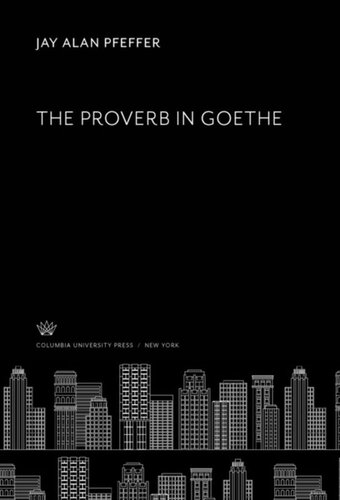 The Proverb in Goethe