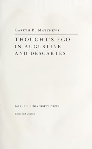 Thought's Ego in Augustine and Descartes