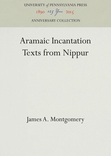 Aramaic Incantation Texts from Nippur