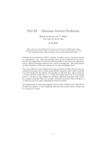 Schramm–Loewner Evolutions