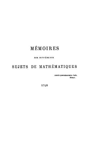 Oeuvres mathematiques, extrait des oeuvres completes t.9, edition de Assezat (1875-1877)