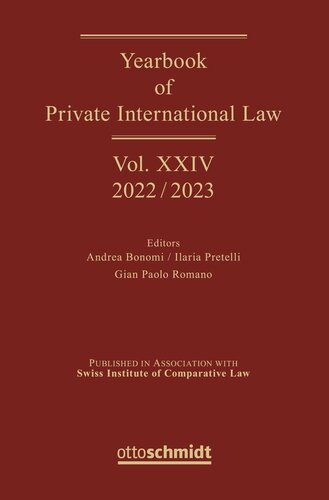 Yearbook of Private International Law: Yearbook of Private International Law Vol. XXIV – 2022/2023