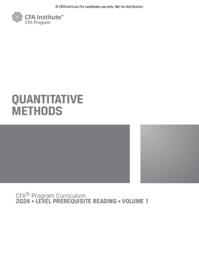 2024 CFA© Program Curriculum - Level Prerequisite Reading - Volume 1 - Quantitative Methods