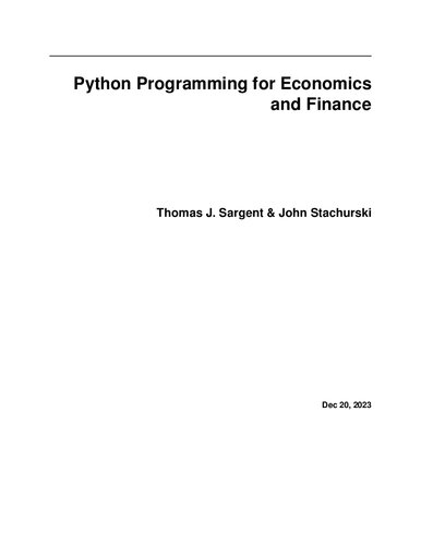 Python Programming for Economics and Finance