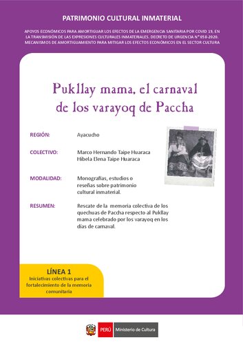 Pukllay mama, el carnaval de los varayuq de Paccha (Huamanga)