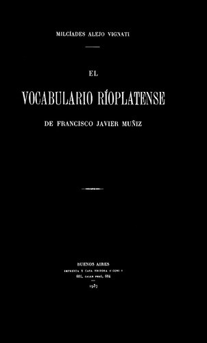 El vocabulario ríoplatense de Francisco Javier Muñiz