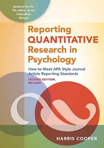 Reporting Quantitative Research in Psychology: How to Meet APA Style Journal Article Reporting Standards