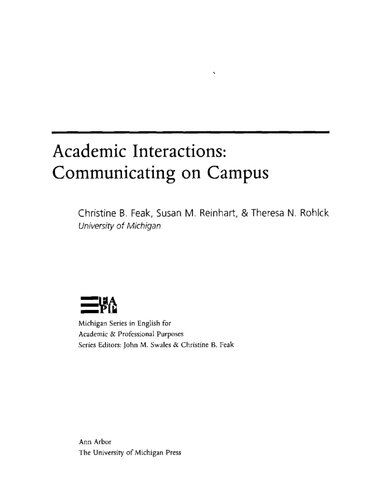 Academic interactions: Communicating on campus