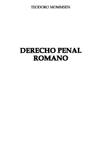 El Derecho Penal Romano