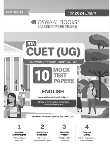 NTA CUET (UG) 10 Mock Test Sample Question Papers English (2024)