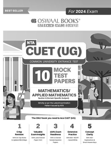 NTA CUET (UG) 10 Mock Test Sample Question Papers Applied Maths/Mathematics (2024)