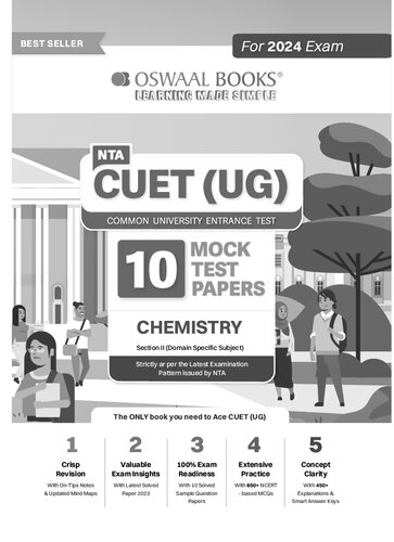 NTA CUET (UG) 10 Mock Test Sample Question Papers Chemistry (2024)