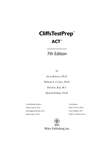 CliffsTestPrep ACT (Cliffs Test Prep ACT)