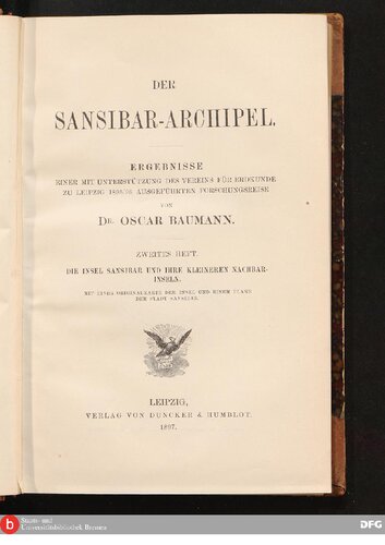 Die Insel Sansibar und ihre kleineren Nachbarinseln