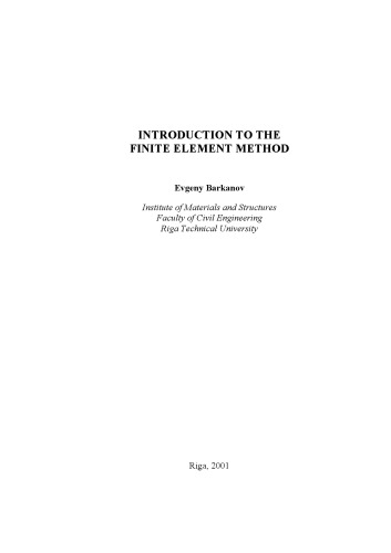 Introduction to the finite element method