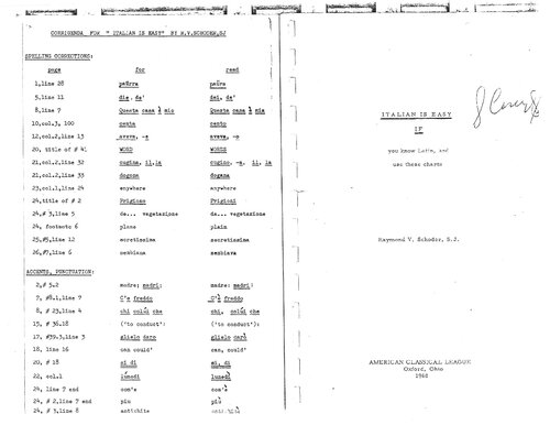 Italian Is Easy… If You Know Latin, and Use These Charts