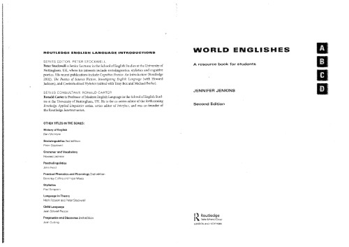 World Englishes: A Resource Book for Students (Routledge English Language Introductions)