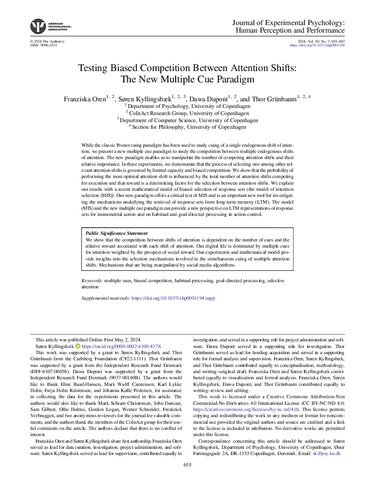 Testing Biased Competition Between Attention Shifts: The New Multiple Cue Paradigm