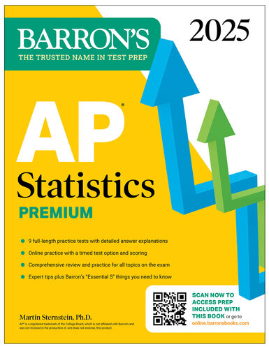 AP Statistics Premium, 2025: Prep Book with 9 Practice Tests + Comprehensive Review + Online Practice