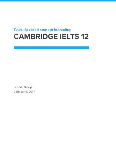 Tuyển tập các bài song ngữ bài reading - Cambridge IELTS 12